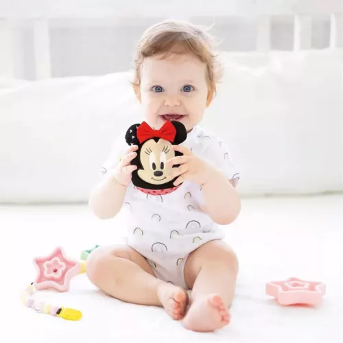 Disney Minnie Round plüss labdafigura, baba csörgő Clementoni