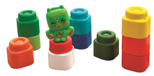 Színes Clemmy puha építőkocka szett 10 db-os figurával Clementoni