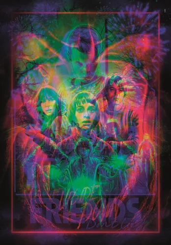Stranger Things Upside Down 520 db-os puzzle LED-es keretben Clementoni