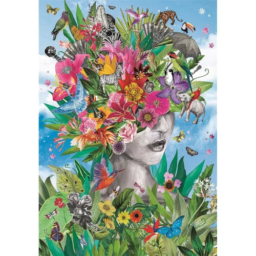 Virágzó gondolatok Head in Jungle 500 db-os Compact puzzle Clementoni