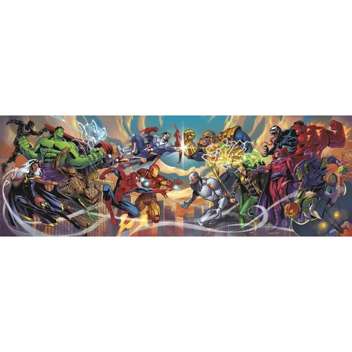 Bosszúállók VS Villains 1000 db-os panoráma Compact puzzle Clementoni