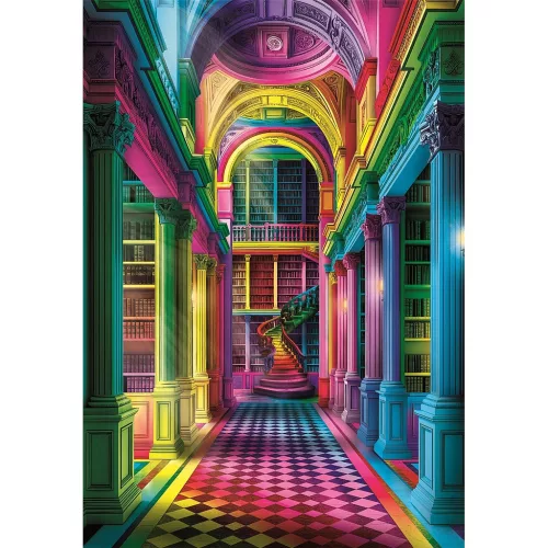 Színes könyvtár Colorboom 1000 db-os Compact puzzle Clementoni