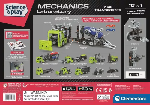 Autószállító Mechanics 10 az 1-ben építőjáték Clementoni