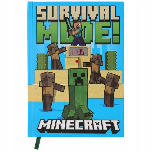 Minecraft Fight A/5 vonalas füzet beépített órával