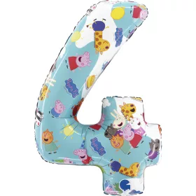 Peppa malac Blue 4-es szám fólia lufi 66 cm