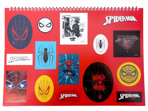 Pókember World of Webs A/4 spirál vázlatfüzet 40 lapos matricával