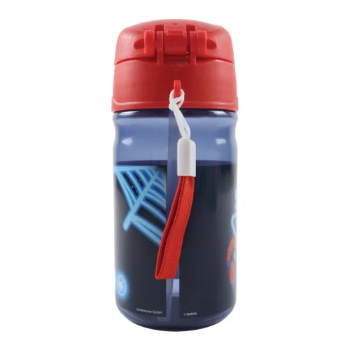 Pókember Spidey Glow műanyag szívószálas kulacs akasztóval 350 ml
