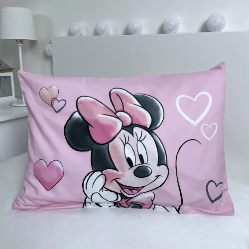 Disney Minnie Powder Pink gyerek, ovis ágyneműhuzat 100×135 cm, 40×60 cm