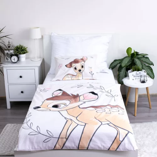 Disney Bambi Beige gyerek, ovis ágyneműhuzat 100×135cm, 40×60 cm
