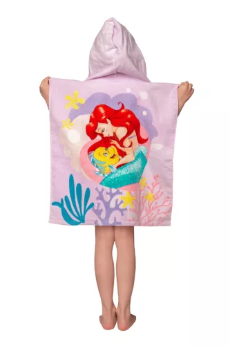 Disney Hercegnők Ariel Pink törölköző poncsó 50x115 cm