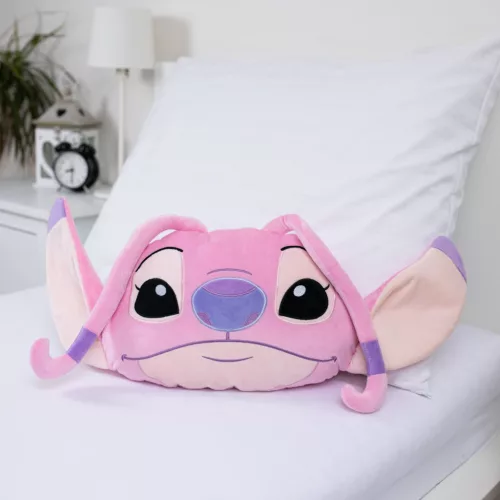 Disney Lilo és Stitch, A csillagkutya Angel Pink 3D formapárna, díszpárna 35 cm