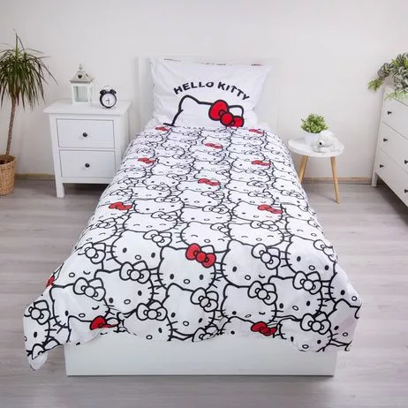 Hello Kitty White ágyneműhuzat 140×200cm, 70×90 cm