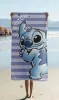 Disney Lilo és Stitch, A csillagkutya Stripes fürdőlepedő, strand törölköző 70x140cm (Fast Dry)