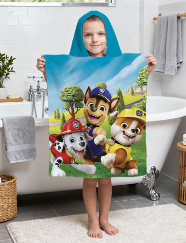 Mancs Őrjárat Funny Day strand törölköző poncsó 50x115cm
