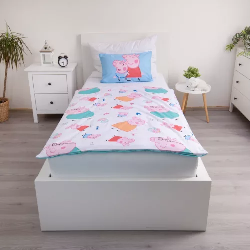 Peppa malac Big Pig Family gyerek, ovis ágyneműhuzat 100×135cm, 40×60 cm