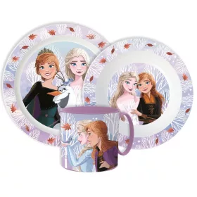   Disney Jégvarázs Autumn Leaves étkészlet, micro műanyag szett bögrével 265 ml 