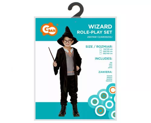 Varázsló Wizard Black jelmez 120/130 cm