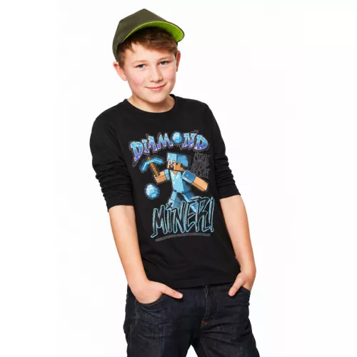 Minecraft Diamond Power gyerek hosszú ujjú póló, felső 8 - 12 év / 128 - 152 cm