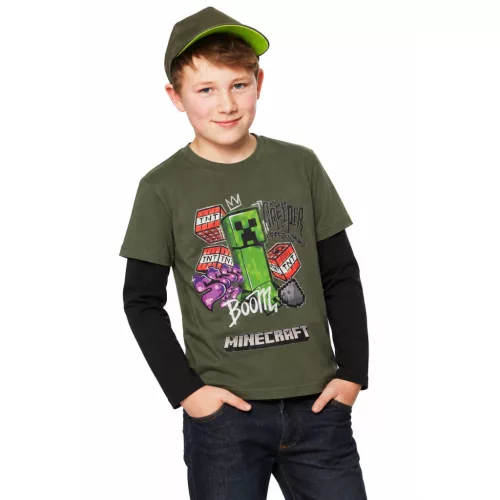 Minecraft Creeper Boom gyerek hosszú ujjú póló, felső 8 - 12 év / 128 - 152 cm