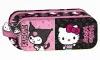 Hello Kitty & Kuromi 2 rekeszes tolltartó 23 cm