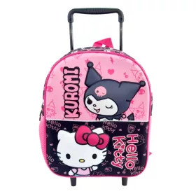   Hello Kitty & Kuromi gurulós ovis 3D hátizsák, táska 32 cm