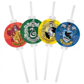   Harry Potter Hogwarts Houses papír szívószál 4 db-os szett FSC
