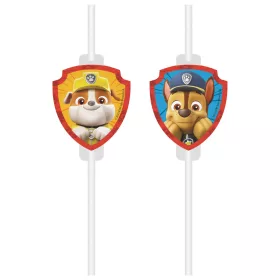   Mancs Őrjárat Rescue Heroes papír szívószál, 4 db-os szett FSC