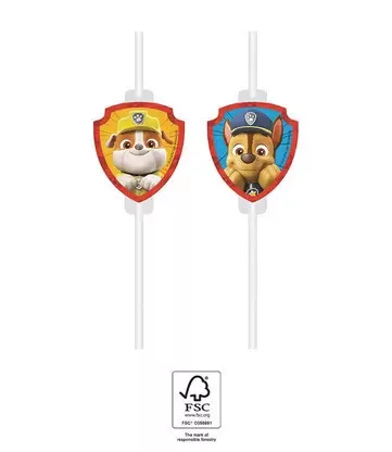 Mancs Őrjárat Rescue Heroes papír szívószál, 4 db-os szett FSC