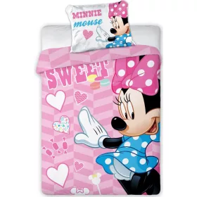   Disney Minnie Sweet gyerek, ovis ágyneműhuzat 100×135cm, 40×60 cm