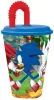 Sonic a sündisznó Adventure szívószálas pohár, műanyag 430 ml