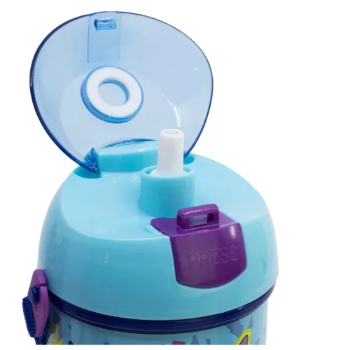 Disney Lilo és Stitch, A csillagkutya Dance műanyag szívószálas kulacs akasztóval 450 ml