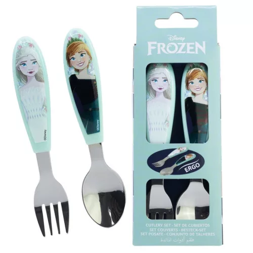 Disney Jégvarázs Snowy Tale fém ergo evőeszköz készlet - 2 darabos