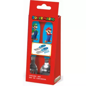   Super Mario Brothers fém ergo evőeszköz készlet - 2 darabos
