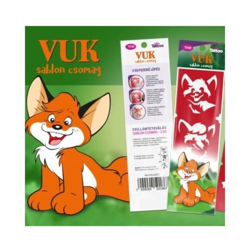 Vuk tetoválás sablon szett - csillám nélkül