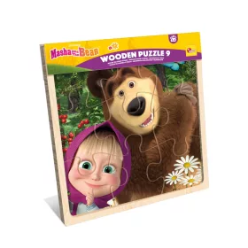 Mása és a medve fa puzzle 9 darabos kirakó