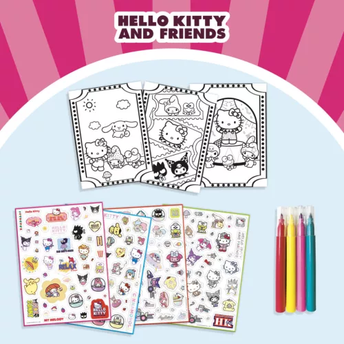 Hello Kitty és barátai matricás színező készlet