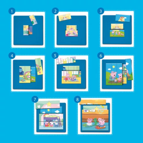 Peppa malac progresszív puzzle 8 kirakóval