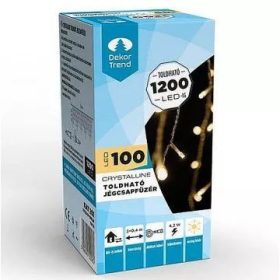   Dekortrend: Crystalline toldható LED jégcsapfüzér, 3 méter - Meleg fehér fény