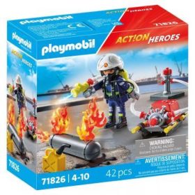 Playmobil: Tűzoltó figura vízágyúval