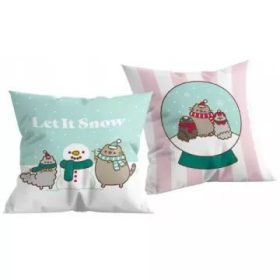 Pusheen: Karácsonyi díszpárna - 40 x 40 cm, kétoldalú