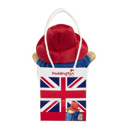 Paddington Bear Classic plüssfigura Union Jack ajándéktáskában 19 cm
