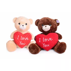   Berry Bear szívvel plüssmaci 100 cm – Óriás méret (1 db véletlenszerű)