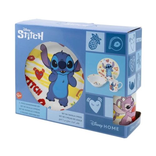 Stitch étkészlet kerámiából - tányérok és bögre egyben