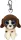 BOOS plüss figura MUDDLES, Clip 8,5 cm - barna-fehér kutya