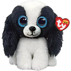 BOOS plüss figura SISSY, 15 cm - fekete/fehér kutya 