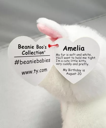 BOOS plüss figura AMELIA, 15 cm - fehérmacska