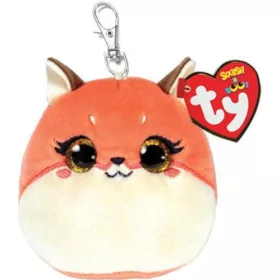   Ty Squishy Beanies plüss figura ROXIE, Clip 8,5 cm - rózsaszín róka 