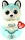 Ty Beanie Bellies plüss figura THUNDER, 15 cm - kék husky