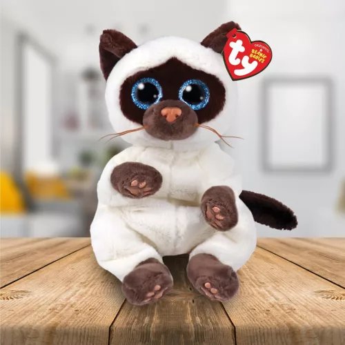 Ty Beanie Bellies plüss figura MISO, 15 cm - sziámi macska