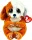 Ty Beanie Bellies plüss figura RUGGLES, 15 cm - barna/fehér kutya
